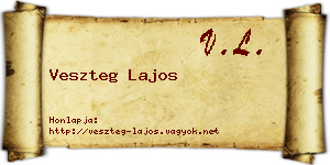 Veszteg Lajos névjegykártya